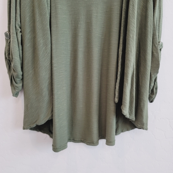 💕 Annabelle Open Front Green Cardigan Women's Size Large - Picture 8 of 13